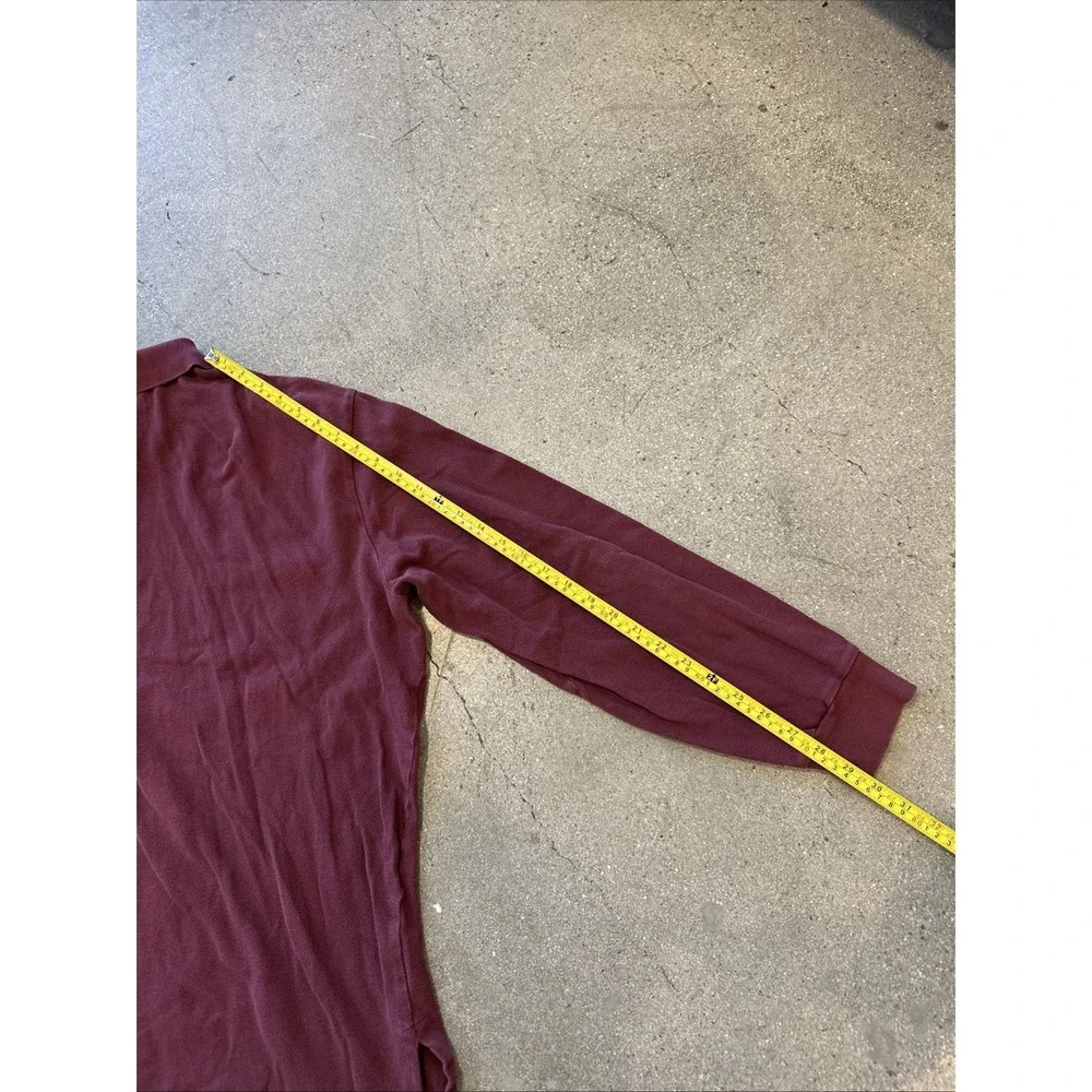Polo by Ralph Lauren Shirt Men Maroon Sz XXL Long Sleeve 90s Vintage 1/4 Button